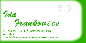 ida frankovics business card